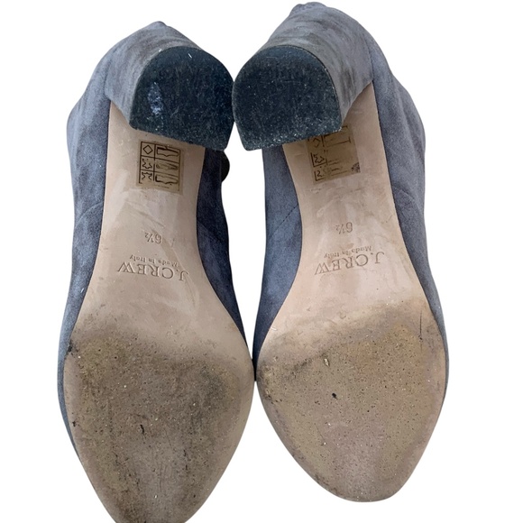 J Crew Adele Grey Italian Suede Leather Heeled Back Zipper Ankle Boots S… - Picture 5 of 7